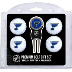 Мячи для гольфа Team Golf NHL St Louis Blues (4 шт.) и инструмент для развода со съемным двухсторонним магнитным маркером
