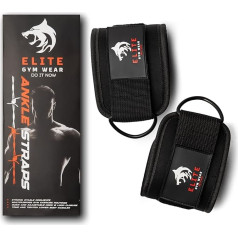 Elite Ankle Straps (Pair) Buttock Kickback Ankle Straps for Cable Machine, Resistance Band, Booty Training, Leg Extension, Hip Abductors, Adjustable, Comfortable, Padded, for Women