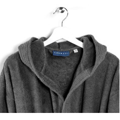 Caleffi - Халат унисекс Minorca с капюшоном | махровое полотенце из 100% мягкого хлопка | моющийся | нетоксичные красители, антрацит, размер 3XL, матери