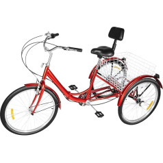 Трехколесный велосипед HANGKAI 24 дюйма, складной велосипед для взрослых, пожилых людей, женщин, мужчин, грузовой велосипед, 3-колесный велосипе