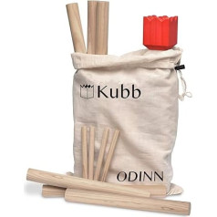 Moorland Odinn Original XXL Kubb Game with Fabric Carry Bag - шведская игра викингов на открытом воздухе, изготовленная из массива бука, сертифицированного по станда