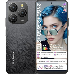 Смартфон Blackview Shark 9, 24 ГБ + 256 ГБ, Dual 5G, камеры 50 МП + 8 МП + 2 МП, дисплей 6,36 дюйма 90 Гц, аккумулятор 5000 мАч, быстрая зарядка 18 Вт, NFC