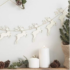 Ginger Ray Festive Christmas Wooden Reindeer Rustic Christmas Decoration, One Size