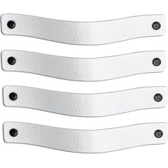 Brute Strength - Кожаные ручки для мебели - Белый - 4 штуки - 20 x 2,5 см - Ручка для шкафа, дверная ручка для кухни, ванной комнаты, шкафов, комода, дерева