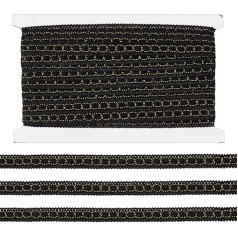FINGERINSPIRE 10 м Gimp Braid Trim черный тканый тесьма отделка с золотой кромкой 12 мм Основные отделка декоративные Gimp Braid полиэстер тканый тесьма отдел