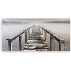 Casablanca 3D Oil Canvas Boat with Aluminium 150 x 75 x SILVER/GREY/BLACK/BROWN