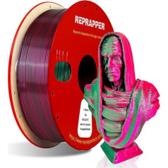 Reprapper Двухцветный соэкструзионный PLA материал 1,75 мм для 3D принтера и 3D ручки Многоцветный, как радуга PLA 1 кг Шелковый PLA фиолетовый и зеленый