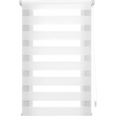 Рулонная штора INTERBLIND EasyFix Night and Day, не требует сверления, размер ткани 37 x 125 см, для ночи и дня, белая