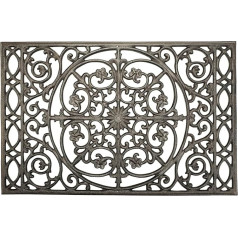 Sungmor Прямоугольный чугунный коврик - 22 x 14,4 дюйма - Прочный нескользящий дверной коврик скребок для обуви приветственный коврик декоративны