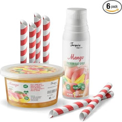 INSPIRE FOOD Bubble Tea Set: Манго, Боба и сироп, 6 соломинок, 100% вегетарианский и безглютеновый, без искусственных красителей