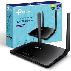 TP-Link Archer MR202 LTE Router, 4G Router SIM Card, WiFi Dual-Band AC750, 4G Cat4 до 150 Мбит/с, 4 порта, Plug and Play, MU-MIMO, TP-Link One Mesh