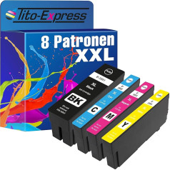 Tito-Express PlatinumSerie 8 картриджей XXL Совместимость с Epson T3591-94 35XL Workforce Pro WF-4700 WF-4720DWF WF-4720 WF-4725DWF WF-4730DTWF WF-4735DTWF WF-4740DTWF Черный каждый 50 мл, цветной каждый 