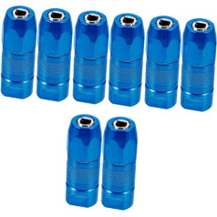 ULTECHNOVO Pack of 8 Grease Gun Joint Grease Gun Hose Heavy Flat Nozzle Blue Grease Gun Connection Accessories for Grease Gun Lubricant Oil Injector Replacement Nozzle Grease Tip Iron Steel