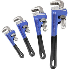 HEIYUET 4 teiliges Rohrzangen Set, 50mm 60mm 70mm 80mm Verstellbarer Rohrzangensatz Wasserpumpenzange Rohrzangeus Gusseisen mit weichem Griff und verstellbaren Backen, Klempnerzange für Reparaturen