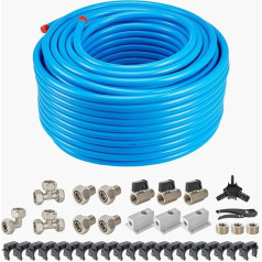 VEVOR Комплект трубопроводов для воздушного компрессора, 91,44 м x 19,05 мм, алюминиевый трубопровод для сжатого воздуха из HDPE, герметичный, устойч