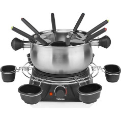 Tristar FO-1109 Family Fondue Set - электрическое фондю (8 персон, 1,3 л, черный, нержавеющая сталь, круглый, 190 °C, нержавеющая сталь)