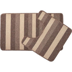 Emma Barclay Two Piece Non-Slip Bath Pedestal Mat Jersey 2-Piece Bath Set Non-Slip Green Polyester Taupe 45 x 75 cm (Rectangular)