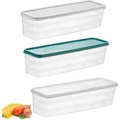 Xusxes Набор из 3 контейнеров для хранения продуктов питания Коробки для хранения спагетти для макаронных изделий Герметичный набор Подходит