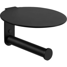 Ambrosya - Держатель для туалетной бумаги с полкой из нержавеющей стали в черном цвете - Держатель для ванной комнаты Держатель для туалетной б