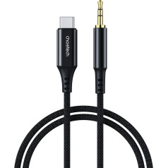 Аудиокабель AUX USB-C - мини-джек 3,5 мм 1 м - черный