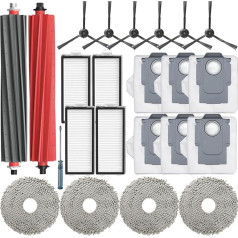 Bluearks 22-Piece Accessory Set for Roborock Qrevo Master/Qrevo Slim Robot Vacuum Cleaner, 1 комплект основных щеток, 4 фильтра, 4 коврика для швабры, 6 боковых щеток и 6 мешков для сбо