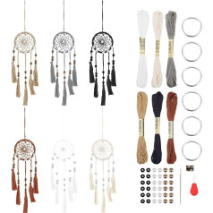 INFUNLY Набор из 6 миниатюрных ловцов снов для брелка, DIY Dream Catcher Making Kit, красочный маленький ловец снов ручной работы для сумки, подвески, автомо