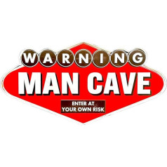 DiiliHiiri Vintage Men's Cave Sign (50 x 25 x 2,5 см) - Металлический знак в стиле ретро-антиквариат - Украшение для баров и мужских пещер - Подарок для мужчин (9545)