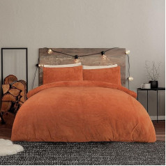 Sleepdown Teddy Fleece Duvet Cover Set with Pillowcases Thermal Fleece Warm Cosy Super Soft Easy Care Super King Size (260 x 200 см)