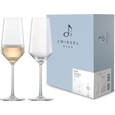 Zwiesel Glas Pure Champagne Glass (набор из 2), изящные фужеры для шампанского с мусингом, безопасные для посудомоечной машины бокалы из тританового хруста