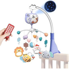Aolso Baby Bed Toy, мобиль для детской кроватки, музыкальная игрушка с милыми животными, мобиль для детской кровати с музыкой и светом, проектор и п