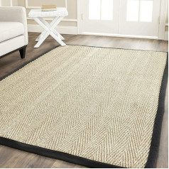 Ковер Safavieh Natural Fiber Collection NF115C Herringbone Natural and Black Seagrass Area Rug (3' x 5')