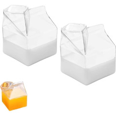 Упаковка из 2 стеклянных молочных пакетов, 250 мл прозрачный молочный пакет, молочный пакет, стеклянный стакан, молочный стакан Kawaii, милый до