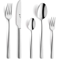 Paul Wirths Pure Cutlery Set for 6 People, 30 Pieces, 18/10 Polished Stainless Steel Cutlery Set, Dishwasher Safe, Cutlery Set for 6 People, Contemporary and Uncompromising