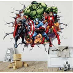 ZE HIAN Superhero Wall Stickers Removable Kids Boys Spiderman Wall Stickers Peel and Stick for Spiderman Walls Bedroom Living Room Home Decoration (39x60cm)