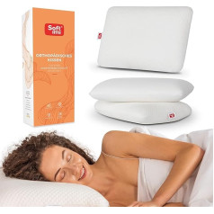 Ортопедическая подушка Softimi Side Sleeper Pillow - Подушка 40 x 60 см - Подушка для поддержки шеи - Подушка для шеи из пеноматериала с эффектом памяти - По