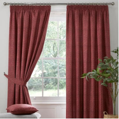 Dreams & Drapes Бордовые шторы блэкаут с карандашными складками, красные, 66 x 90 (168 x 229 см), тяжелые термошторы для гостиной