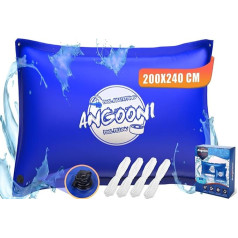 Angooni Зимняя подушка для бассейна XXL 200 x 240 см (для бассейнов 280-600 x 320-700 см) Воздушная подушка для бассейна с двойной прострочкой для покрытия б
