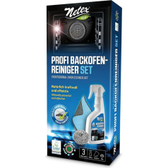 NETEX Professional Grill Cleaner Oven Cleaner Extra Strong I Set with Cleaner 500 ml, Steel Wool and Cleaning Pad I for Cleaning Ovens and Grill Grates