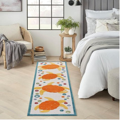 Nourison Aloha Indoor Outdoor Area Rugs 70x200cm Easy Clean Anti Shed Bedroom Living Room Dining Room Backyard Deck Patio High Traffic Areas (5x20cm)