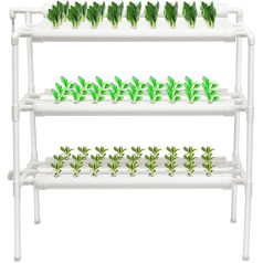 Propagation Systems, 3-Layer Plant Hydroponic System Grow Kit 90 Plant Sites, для выращивания листовых овощей, таких как салат, зелень, сельдерей, свекла, перец в доме и офисе, 