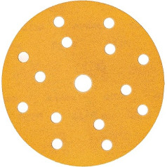 Mirka Gold Universal Sandpaper Diameter 150 mm Velcro Sanding Discs 15-Hole Grain P180 Pack of 100 / для шлифовки штукатурки, шпателя, ДСП, дерева, лака