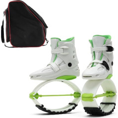 EvikoO Jumping Shoes Green White Kangaroo Jumping Shoes With Storage Bag - Outdoor Running And Jumping Training, Fitness Shoes, Adjustable Moon Shoes (Цвет : Зеленый Белый, Размер : Большой)