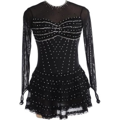 Nnnydjy Дети Найти Катание Платья Девочки С Длинным Рукавом Профессиональный Костюм Катания Решетка Ткань Гимнастика Лотард Танцевальная Од