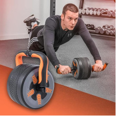 ECD Germany 2-в-1 Abdominal Trainer / гиря 3 кг, Abdominal Roller для тренировки мышц живота, многофункциональный абдоминальный круг для домашнего абдоминального 