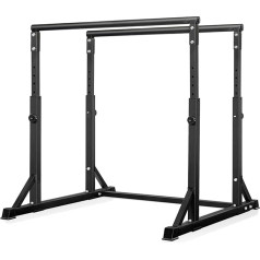 Bongkim Dip Bar, Heavy Duty Dip Station с 7 уровнями высоты, 362,9 кг Регулируемые параллельные брусья для трицепсов, подтягиваний, L-приседаний, калистенически