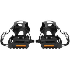 X AUTOHAUX 1 пара велосипедных педалей, платформа шпинделя 1,4 см с зажимами для пальцев, ремни для ног