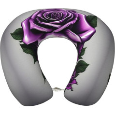 Подушка для путешествий SDEGTHO с рисунком черепа, подушка для путешествий, чистая пена с эффектом памяти, удобная, дышащая, фиолетовая