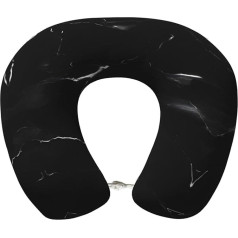 Подушка для путешествий SDEGTHO из черного мрамора, подушка для путешествий, чистая пена с эффектом памяти, подушка для шеи, удобное, дышащее п