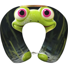 Подушка для путешествий Dwrepo Crown Frog, пена с эффектом памяти, U-образная подушка для путешествий, портативная, поддержка головы и шеи, подушка 