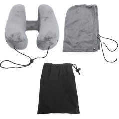 Baxnore TPU полиэстер подушка для шеи, H-образная надувная подушка для путешествий, надувная подушка для шеи, съемная надувная подушка для самол